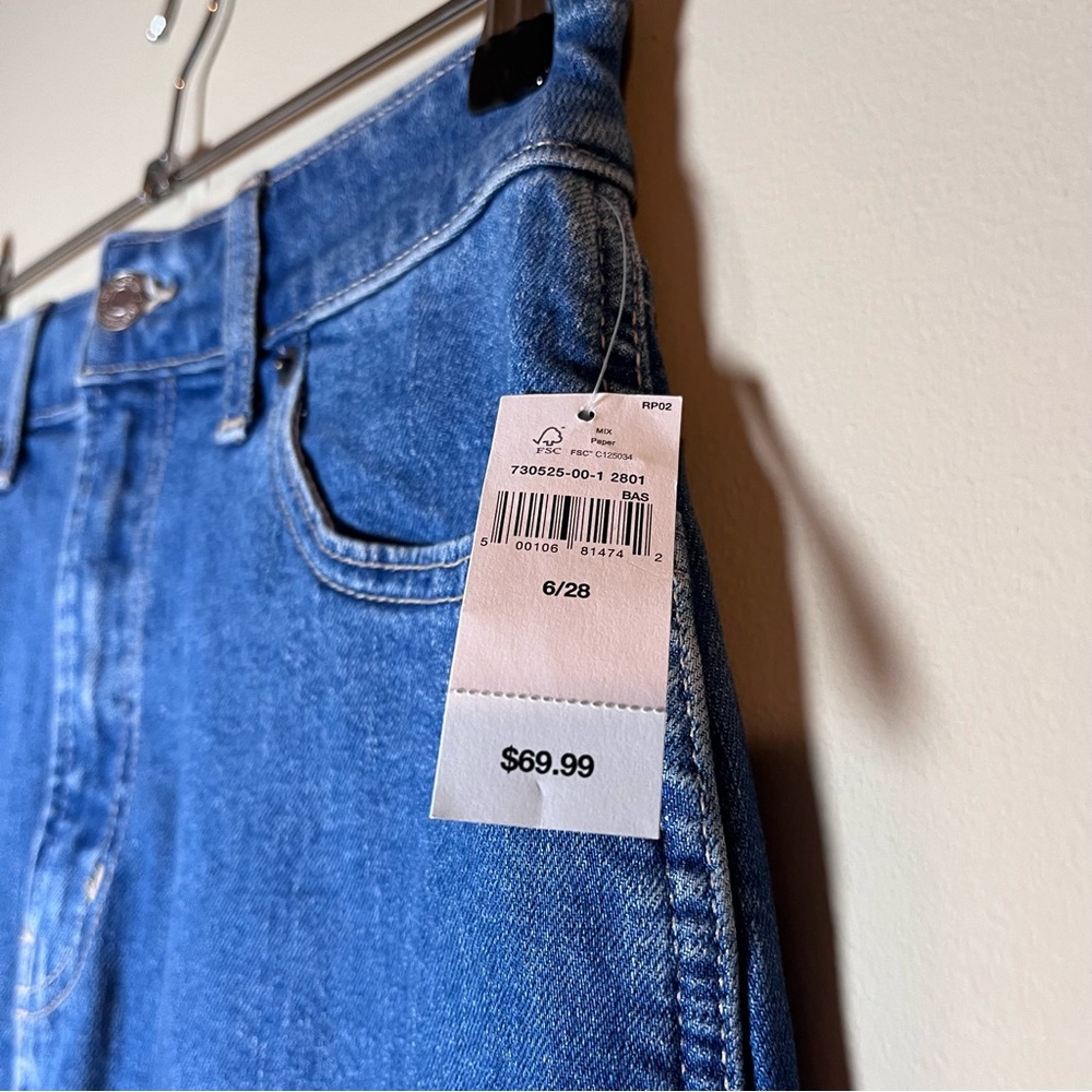 Gap NEW Denim Stretch Front Slit Midi Pencil Skirt Medium Indigo Blue Size 6/28 - Picture 4 of 7